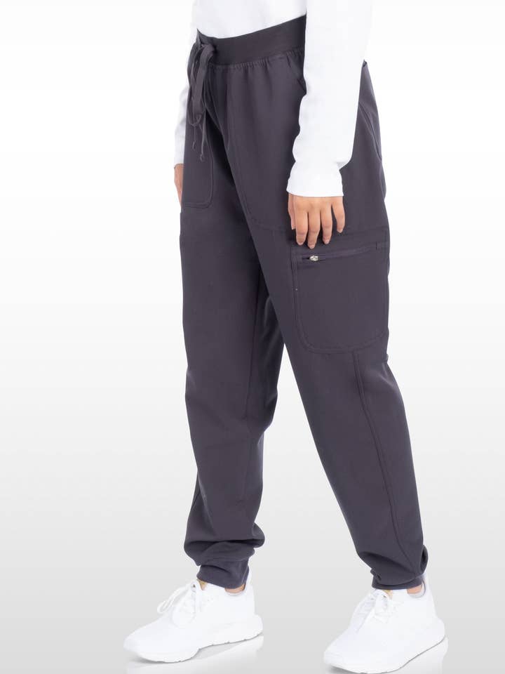 Aura Naturale - Wholesale Healthcare uniform – Women's - Maya Women Yoga Jogger Scrubs Pant 6 Pocket - Petite(13040P)2