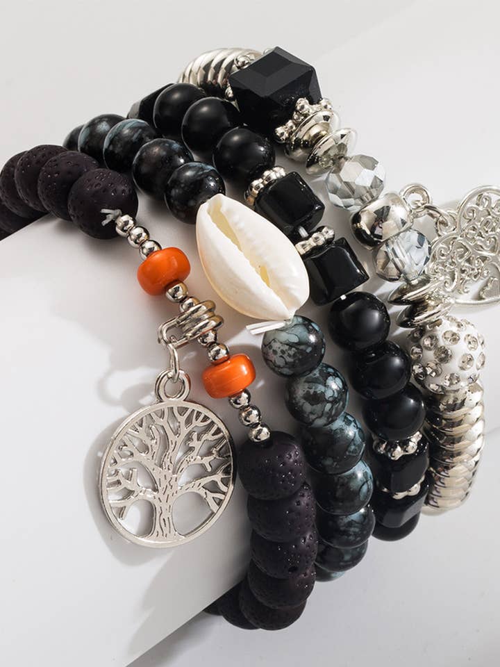 Minimalist Heart & Tree of Life Pendant Bracelet Set HMSP23 for wholesale by UNISHE