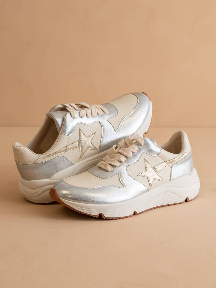 The Kaitlyn Silver | Shooting Star Sneaker for wholesale on Faire