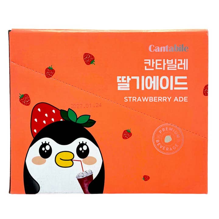 Global Bite Co - Wholesale Fruit Juice - Cantabile Strawberry Ade Pouch Drink pack of 10x230ml (Korea)1