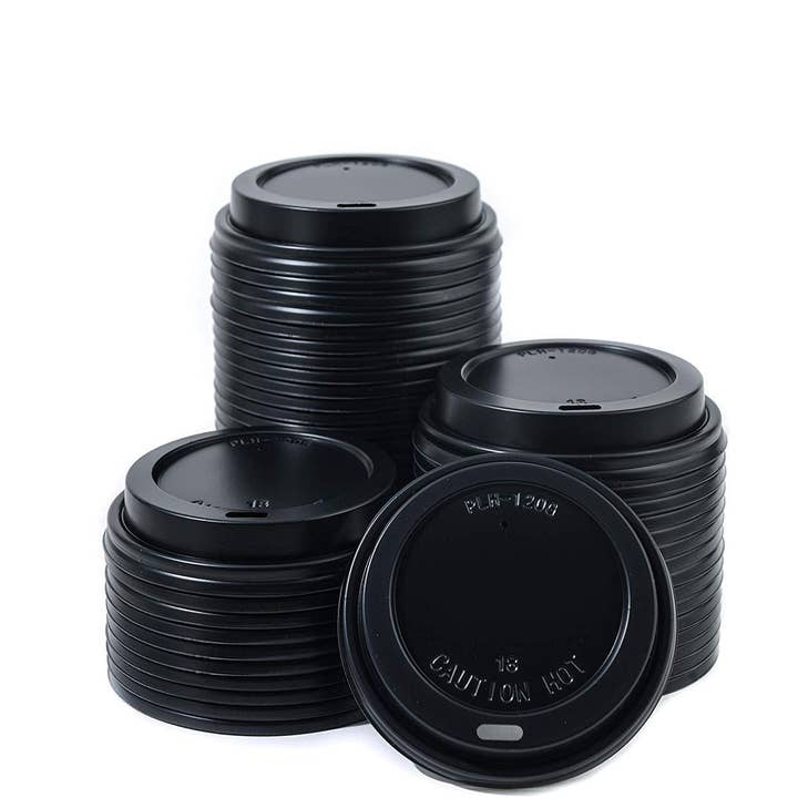 Disposable Travel Black Dome and White Dome Lids for Paper for wholesale by EcoQuality