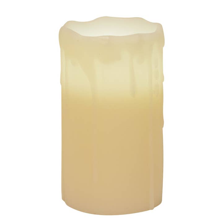 The Hearthside Collection - Wholesale Flameless Candle - White Drip Pillar Candle, 3 x 6