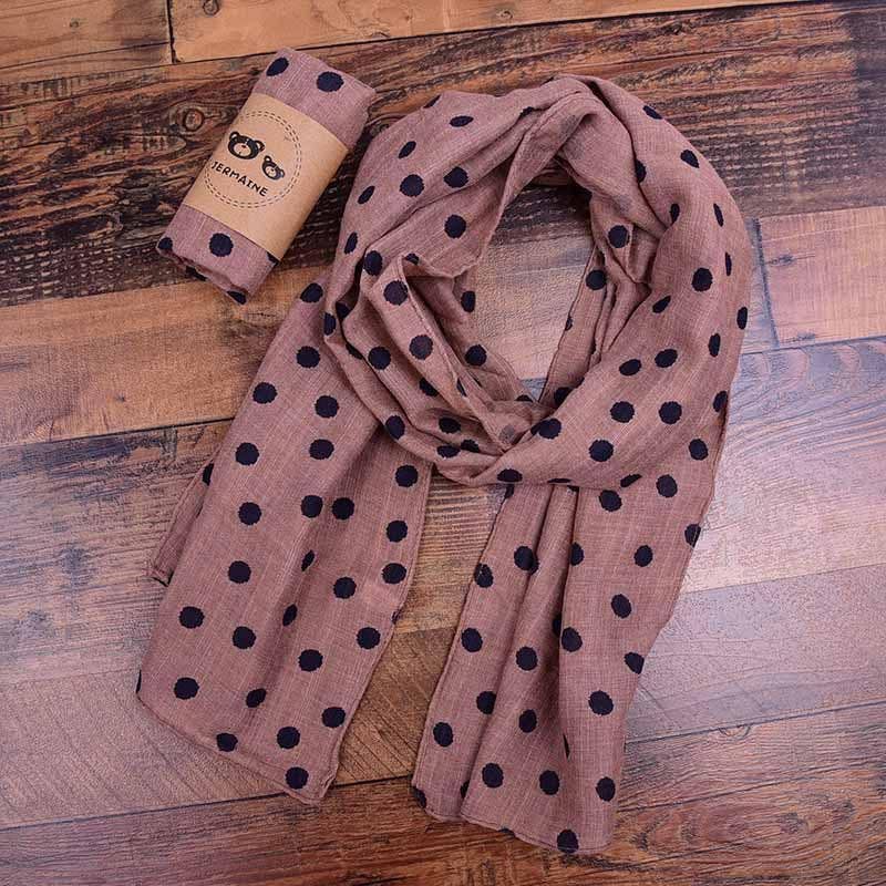 KiddieKickz - Wholesale Scarf - Kids - Children's Printed Dot Cotton and Hemp Warm Scarf4