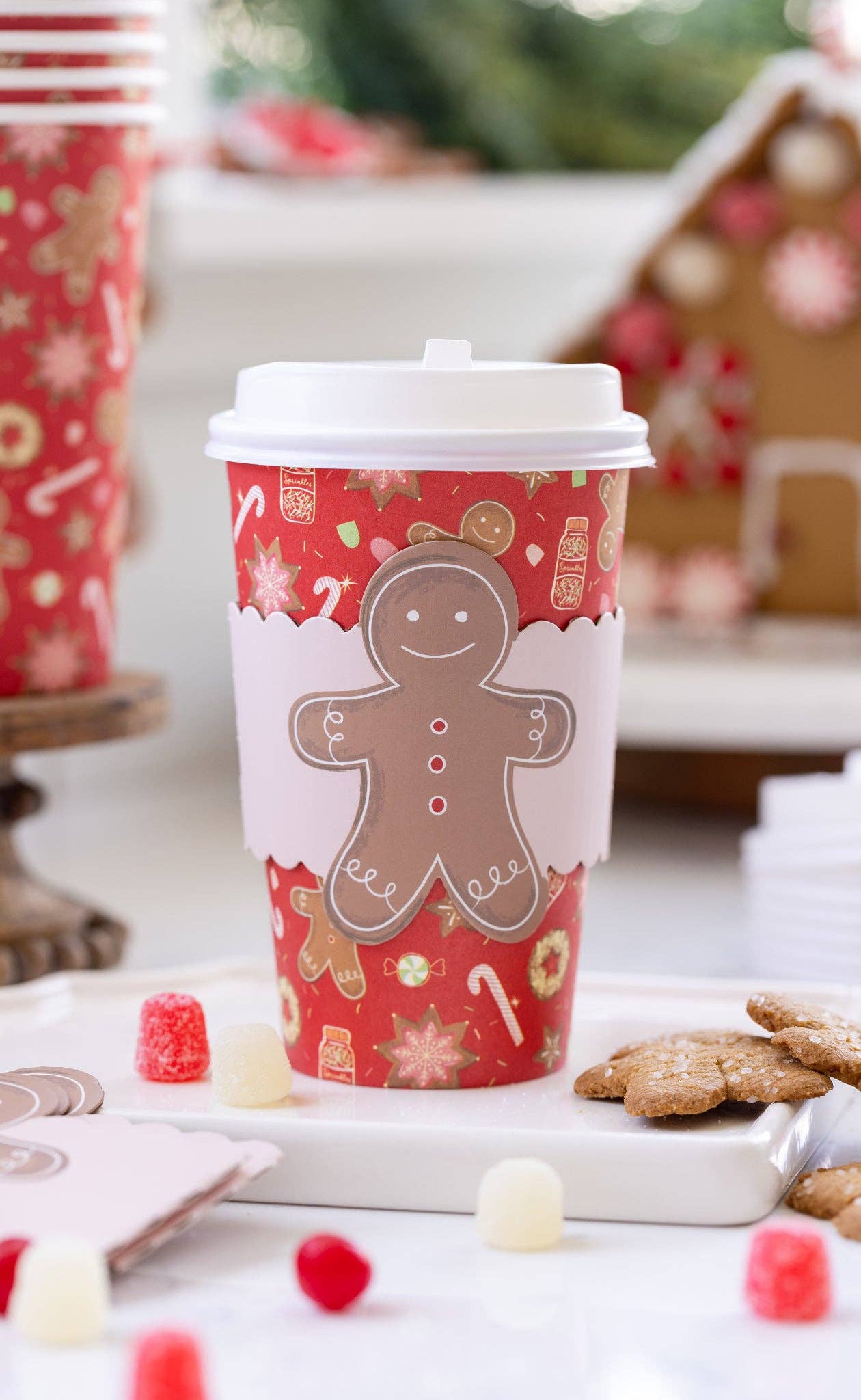 My Mind’s Eye - Wholesale Disposable Cup - PLTG251A - Gingerbread Man To-Go Cups 8 ct1