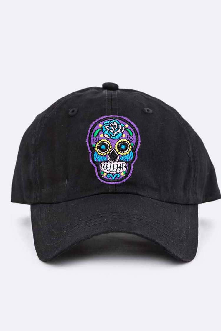 LA Jewelry Plaza - Wholesale Baseball Cap - Women's - Purple Sugar Skull Cotton Cap0