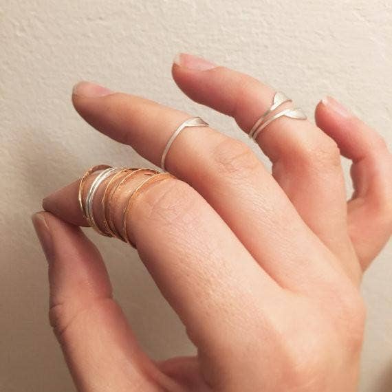 Foamy Wader - Wholesale Band/Stacked Ring - Sunrise Ring - semi circle shimmering stacker ring7