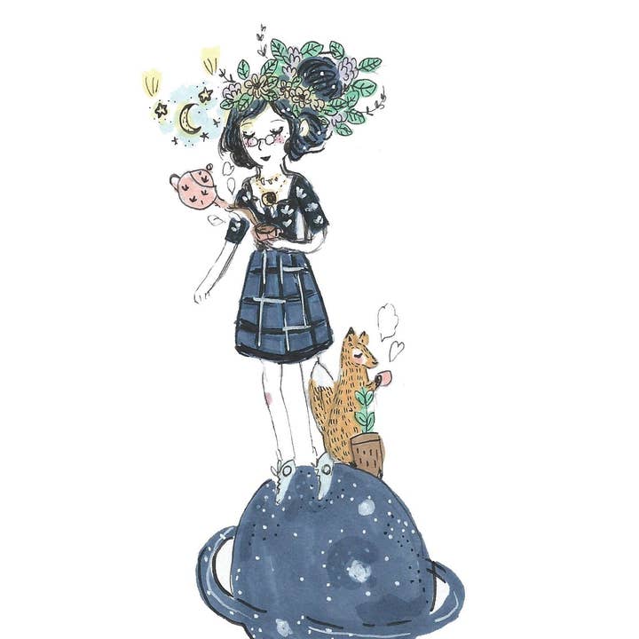 By Lady Fox - Wholesale Everyday Greeting Card - Planet map1