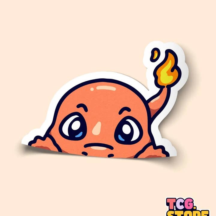 TCG.Store - TCGDOTSTORE - Wholesale Sticker - Charmander Peeking Pokémon Sticker6