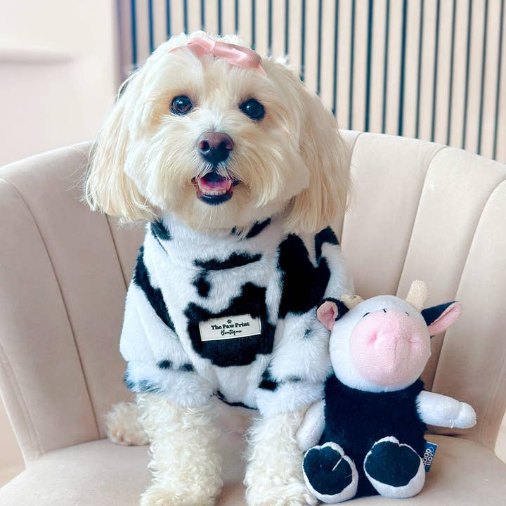 The Paw Print Boutique - Wholesale Pet Coat - Dog - The Cow Print Fluffy & Fabulous Fleece19