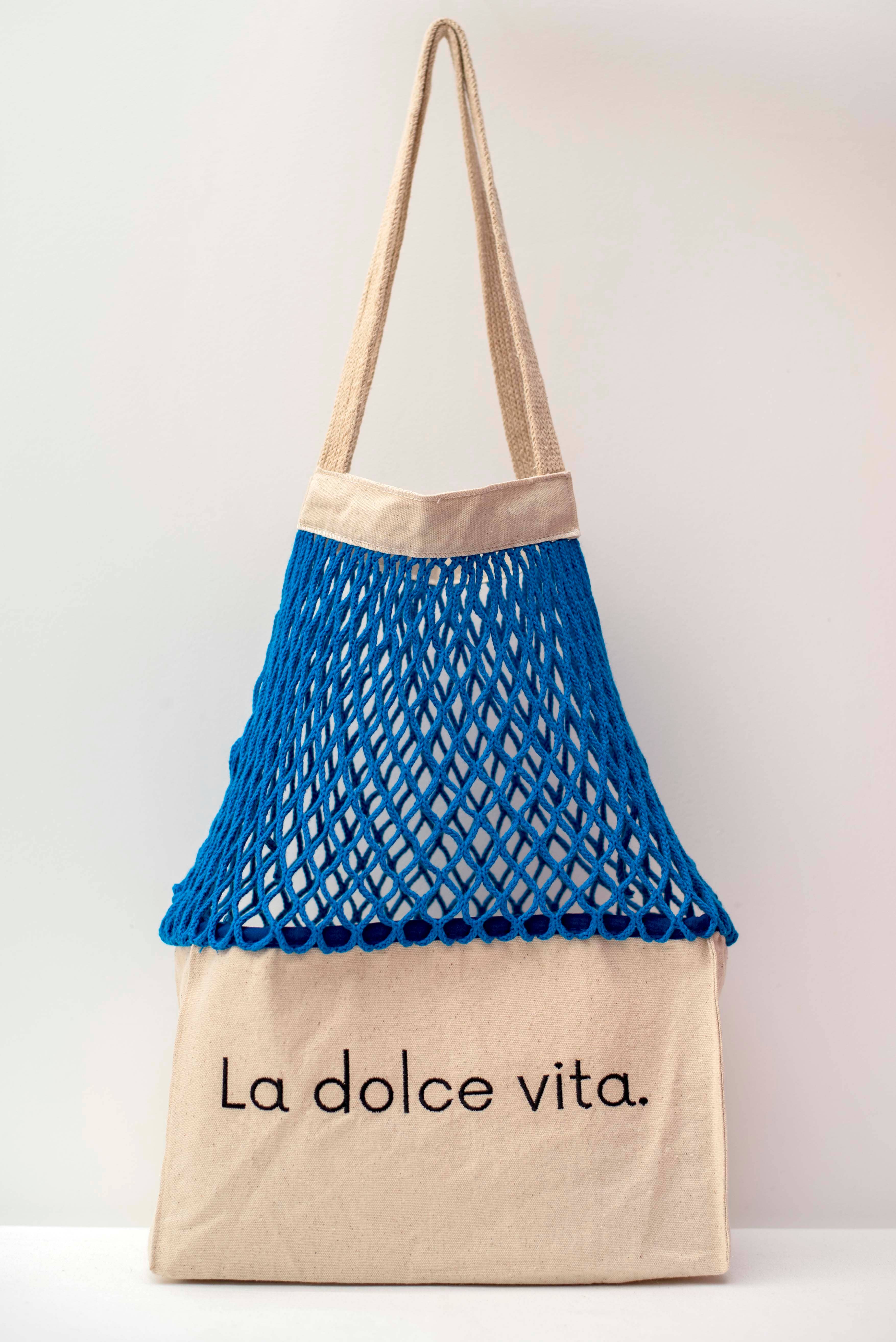 SHOPPINETTE - Wholesale Tote Bag - Women's - Embroidered mesh bag “La Dolce Vita”5