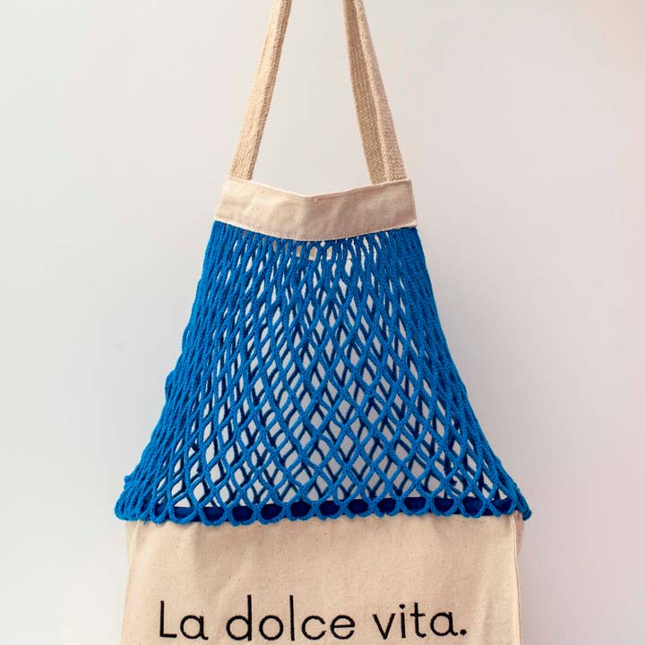 SHOPPINETTE - Wholesale Tote Bag - Women's - Embroidered mesh bag “La Dolce Vita”5