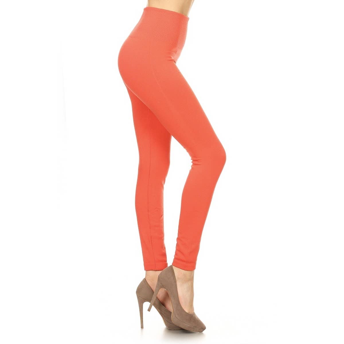 Leggings Depot - Wholesale Leggings - Dames - Legging met fleecevoering met brede tailleband1