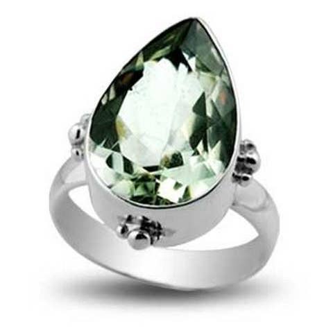 SR-5346-CO1 Sterling Silver Handcrafted Ring with Green Amethyst Quartz – Wholesale Jewelry from Bali, Indonesia for wholesale by Bali Designs