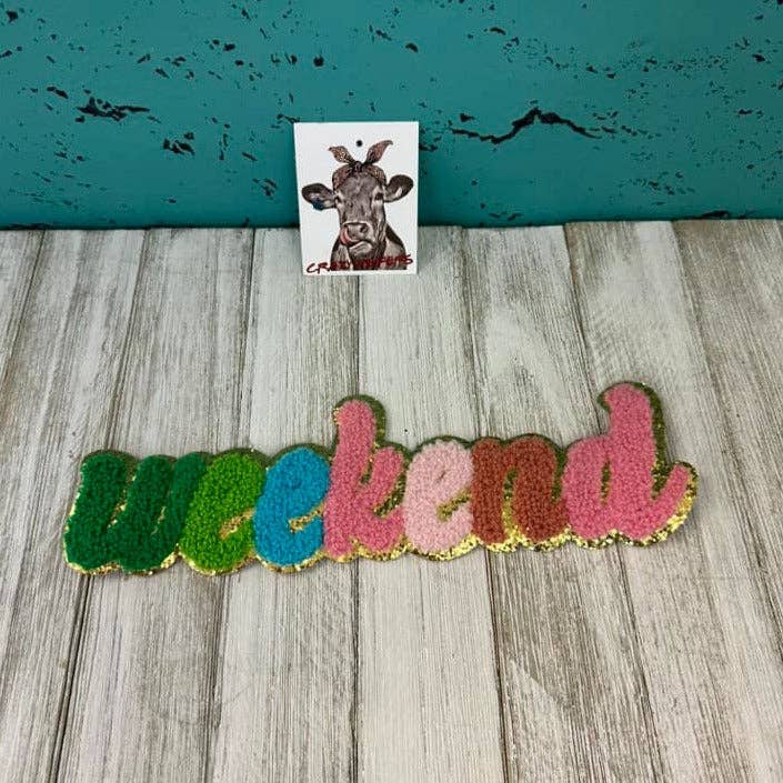 Crazy Heifers Wholesale - Wholesale Patch - Chenille MAMA & WEEKEND Patch-Iron on-NEW COLORS7