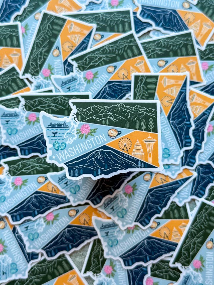 Washington Sticker for wholesale by Nadia Design Co