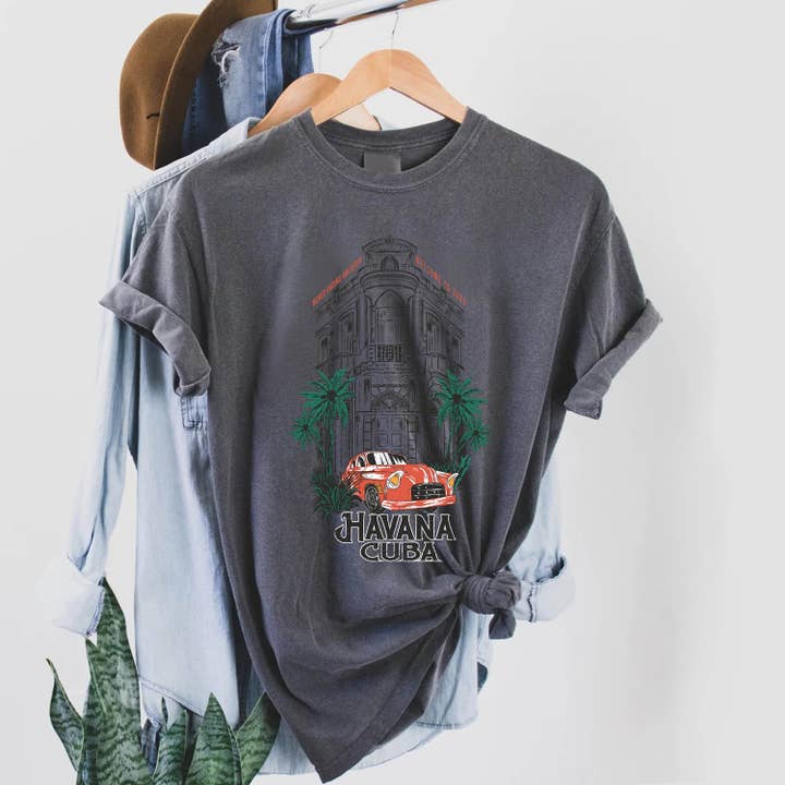 STARCHIS - Wholesale Screen Printed T-Shirt - Women's - Comfort color t-shirt - Havana Cuba / never ending holidays3