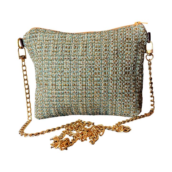 Vintage Luxe Up - Wholesale Crossbody Bag - Women's - Garden Trellis Vintage Silk Scarf Crossbody Bag1