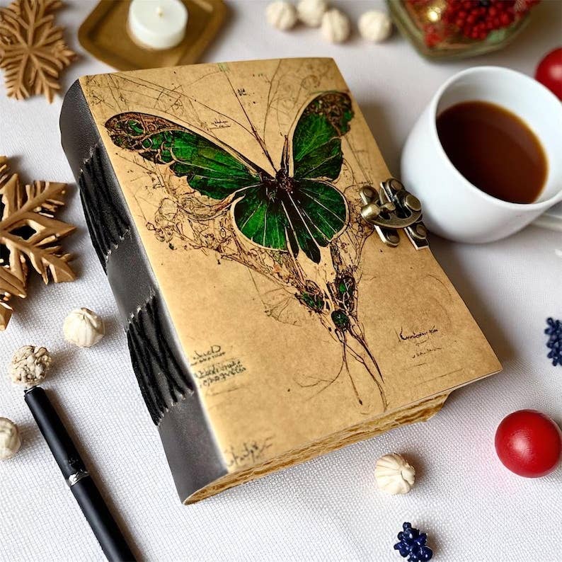 Leatherooze - Wholesale Journal/Diary - Leather handmade Journal – Luna Moth Book of Shadow2