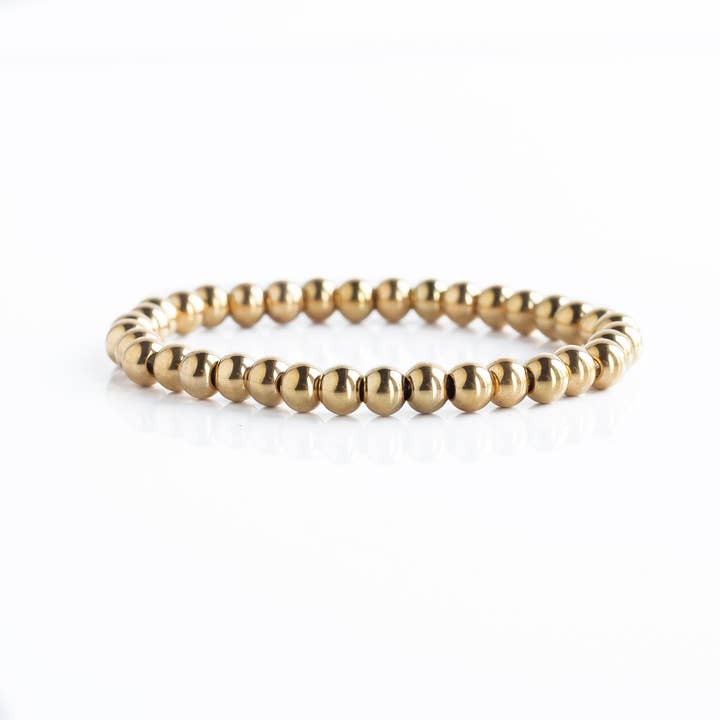 Lenny & Eva – wholesale Beaded bracelet – Layering Bracelets-6mm Gold Stacking Bracelets-Smooth