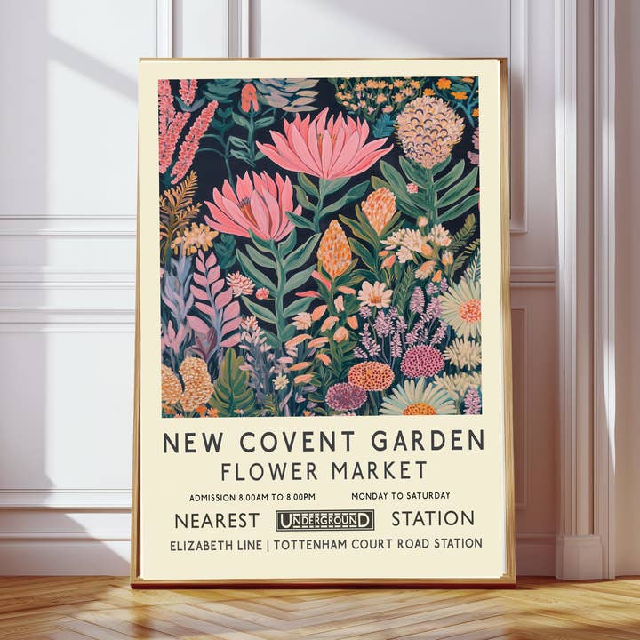 Stampa d'Arte del Mercato dei Fiori di Covent Garden Londra per la vendita all'ingrosso da parte di Kumo Art Prints