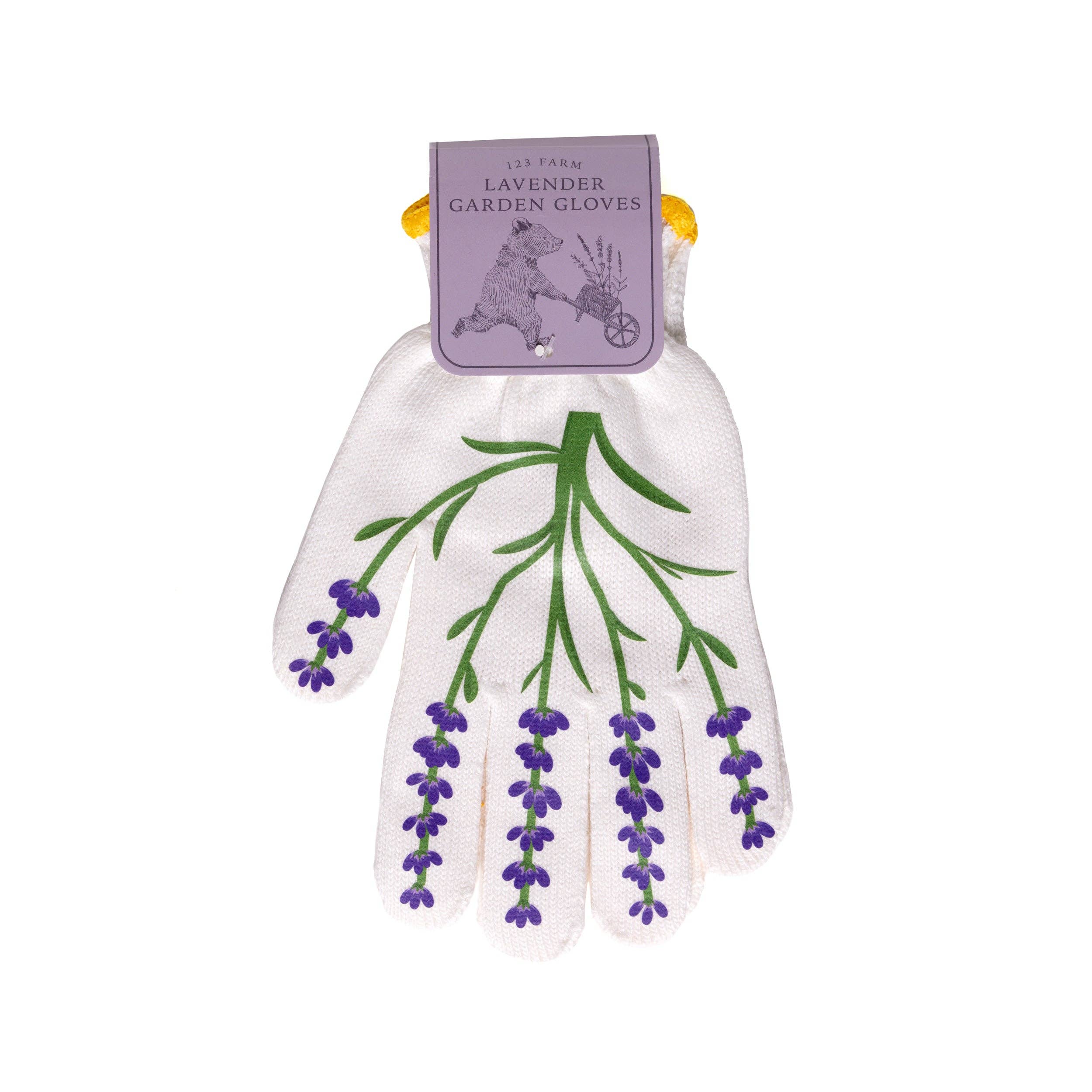 123 Farm – wholesale Garden gloves – Lavender Garden Gloves – Cotton with Lavender Print1