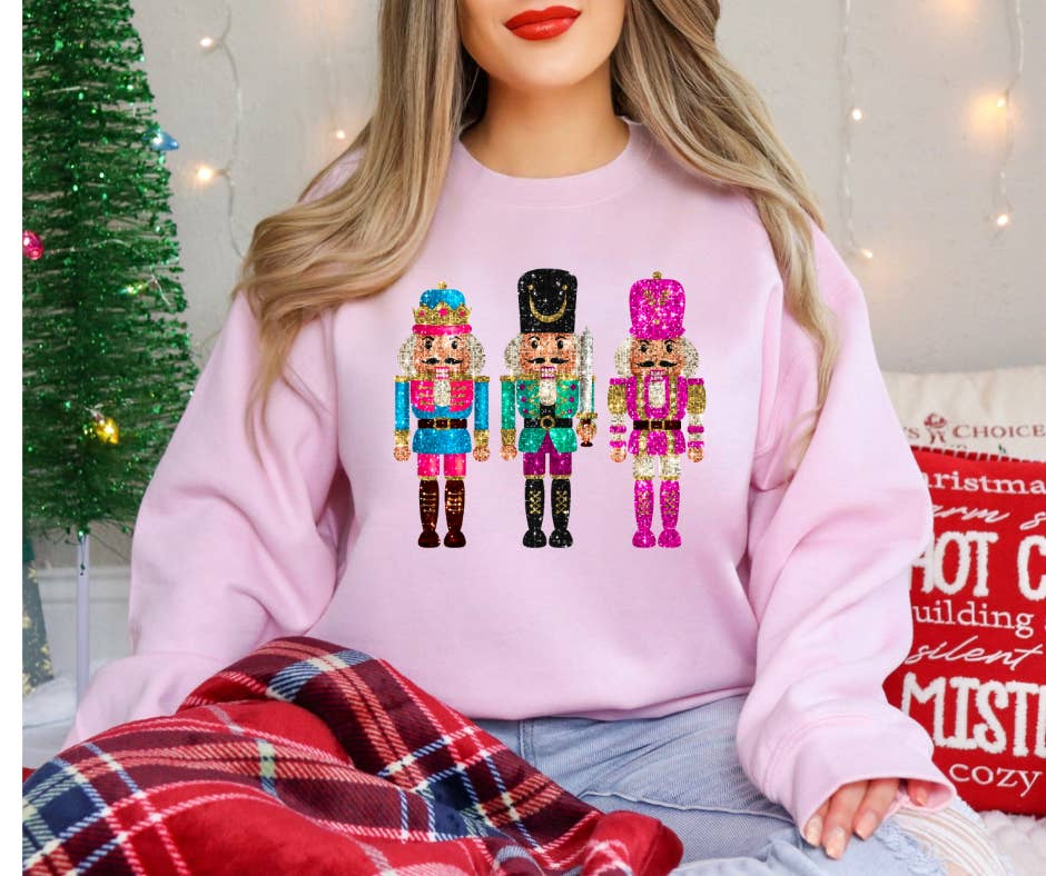 Pink Nutcracker Faux Sequin Tshirt, Nutcracker Sweatshirt for wholesale on Faire