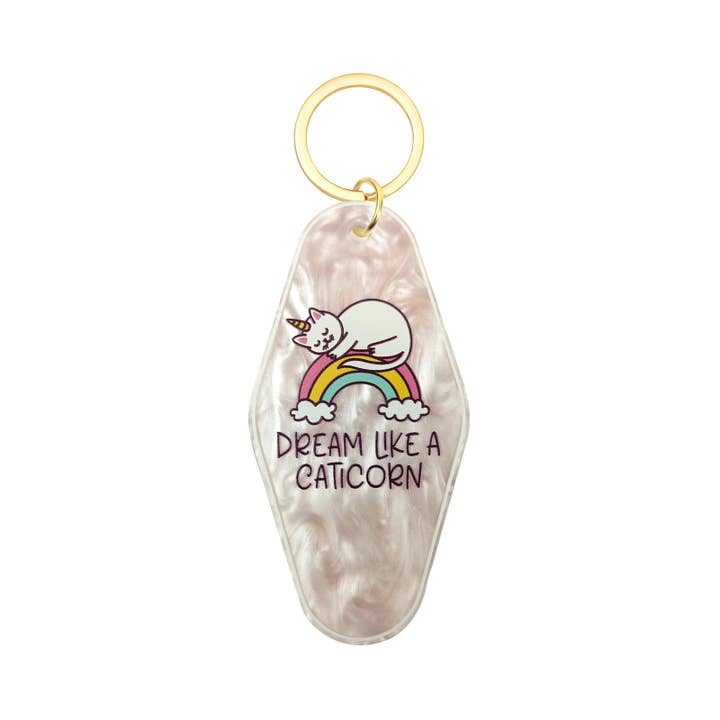 Dream Like A Caticorn Motel Keychain - Vintage Nostalgia for wholesale by Sparkle Being