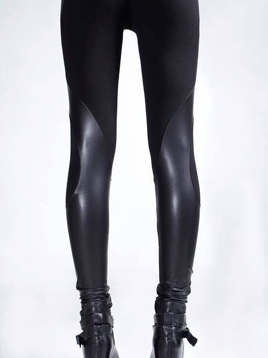 Wet Look Leggings, Low Waist Black Motorcycle Pants for wholesale by RALELE EOOD