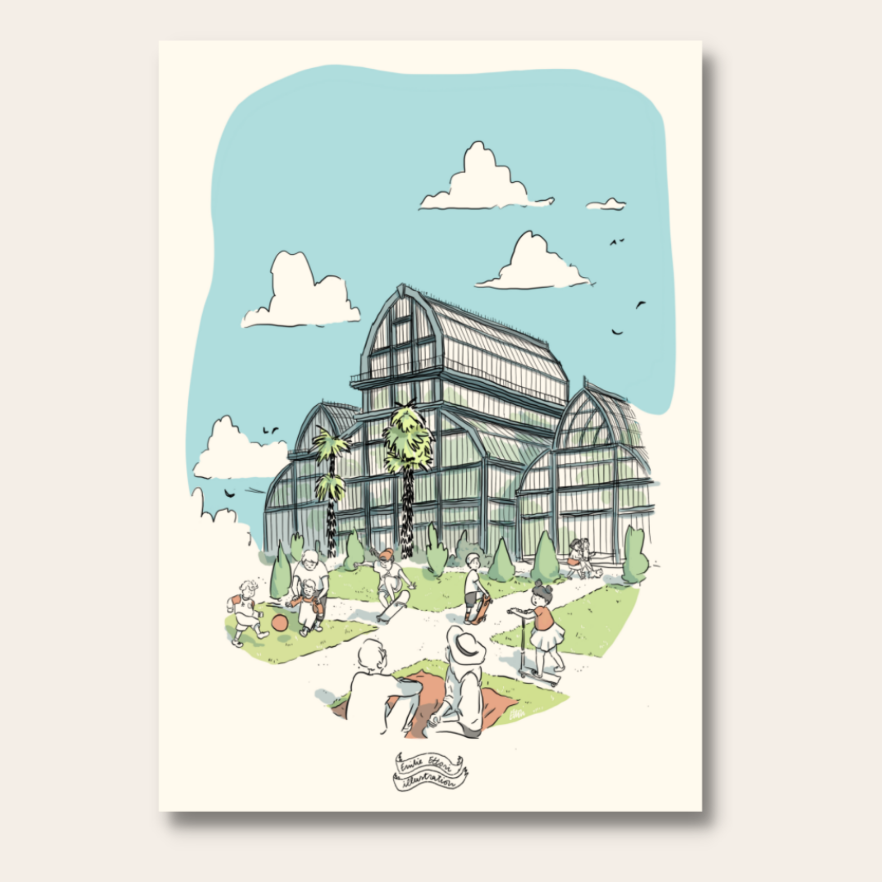EMILIE ETTORI ILLUSTRATION – wholesale Art print – Greenhouses of the Tête d'Or Park6