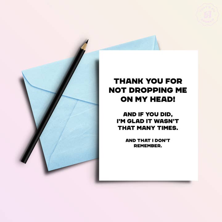 Merci de ne pas m'avoir laissé tomber | Carte pour la fête des mères ou des pères pour la vente par That’s So Andrew