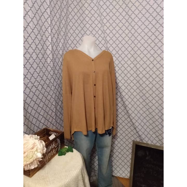 Waffle Knit Button Top for wholesale by Jones & Ivy Collections, Inc.