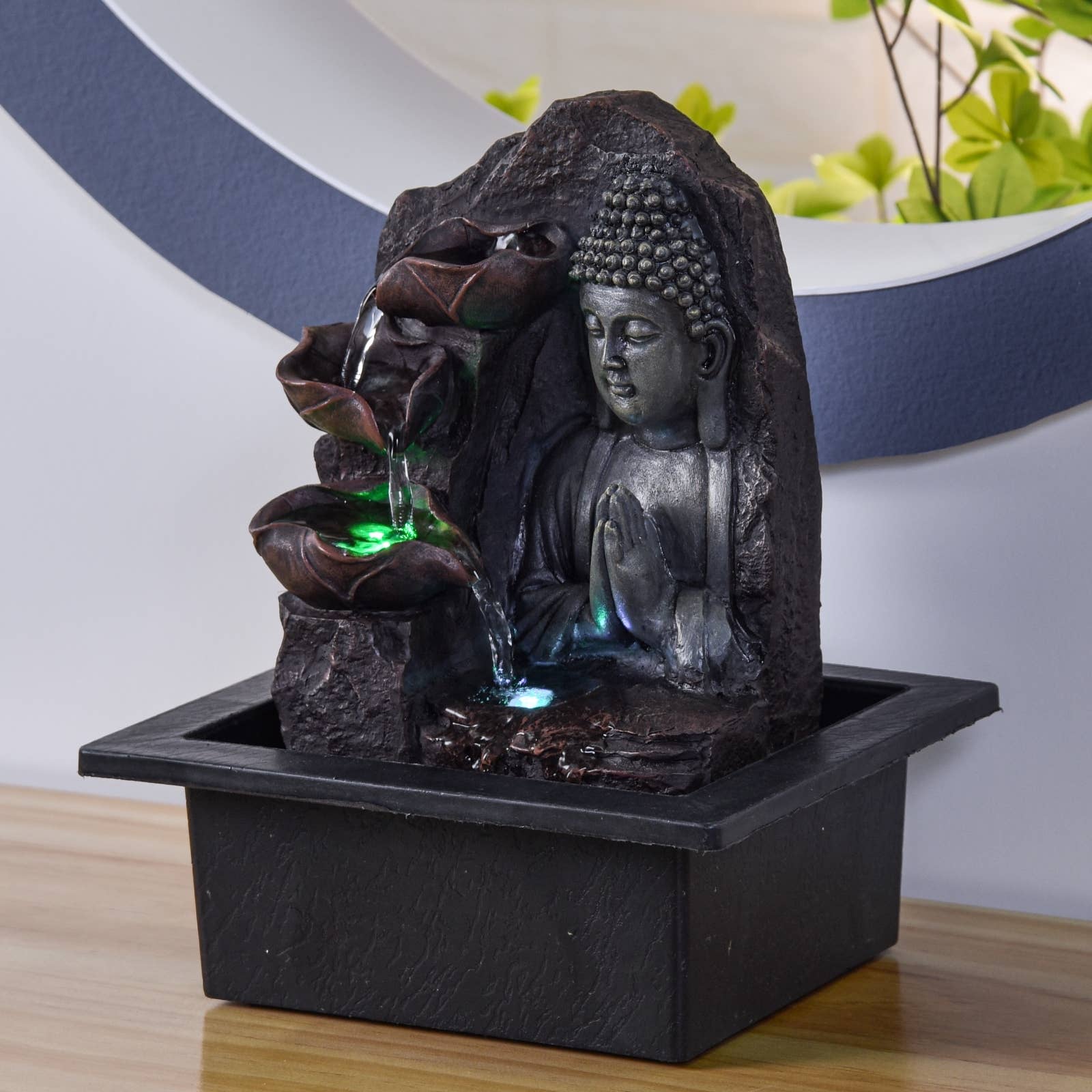 Zen'Arôme – Ornamento por atacado – Fonte Buddha Spiritualidade - Atmosfera Zen com Luzes LED12