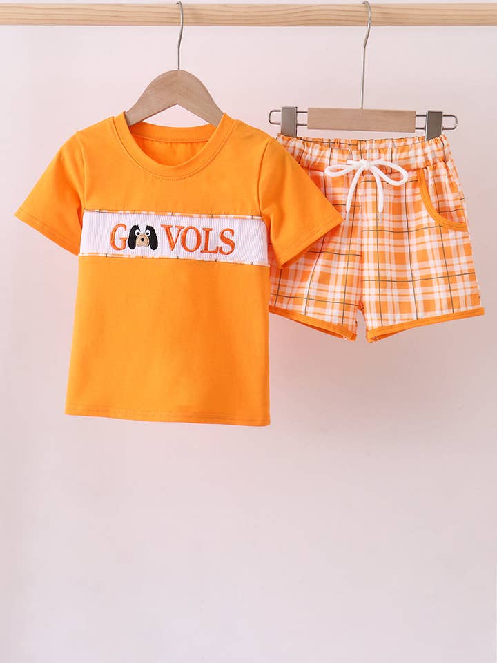 Conjunto de pantalones cortos con bordado Tennessee Go Vols para venta al por mayor de Aspen Rain Boutique