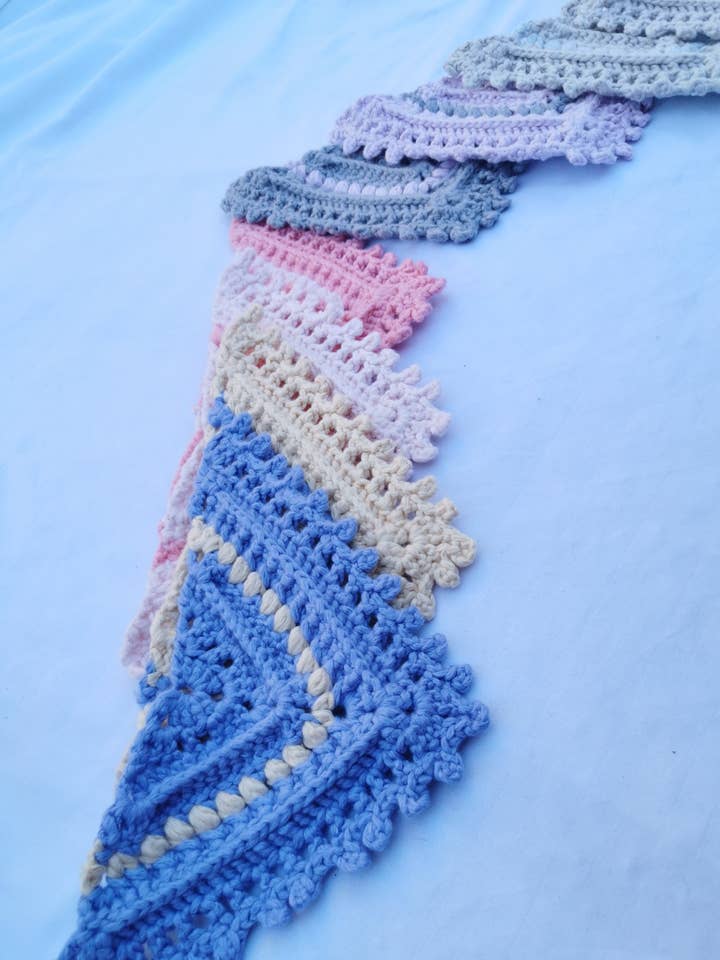 Emilia Colorblock Heritage Bandana for wholesale by Leni Knits Limited