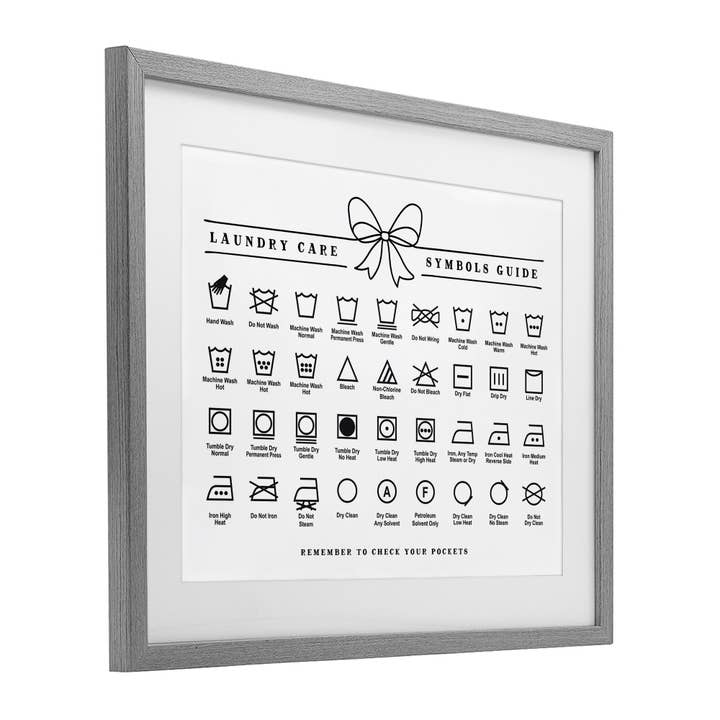 Stupell Industries - Wholesale Wall Sign - Laundry Care Symbols Guide - Print Under Glass Wall Art9