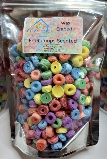 Cozy Home Wax Company - Wholesale Wax Melt - Fruit Loops Shaped and Scented Wax Embeds Wax Melt0