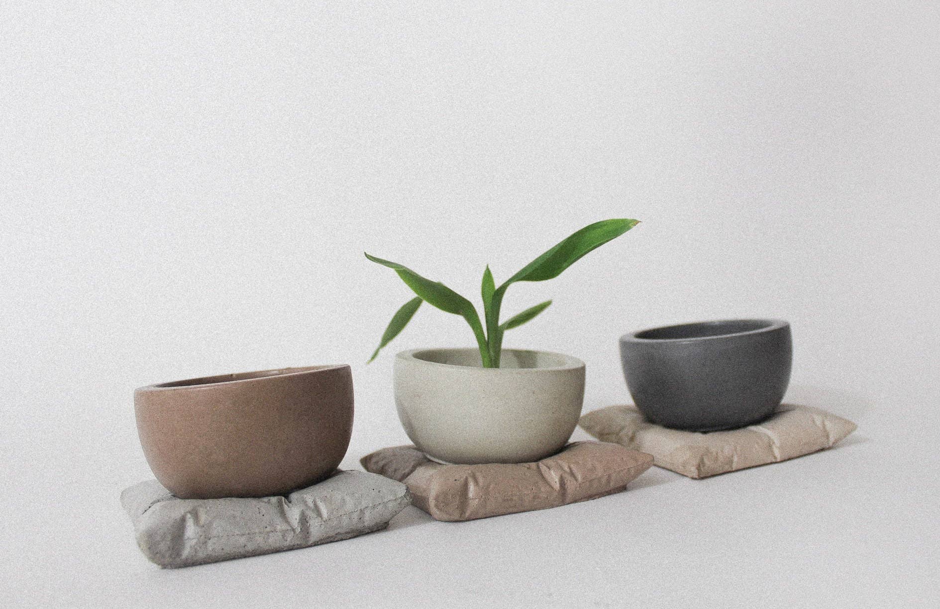 Mindful Cements - Wholesale Plant Pot - Pillow Planter Set - Assorted Neutral Colors | Choose One Po1
