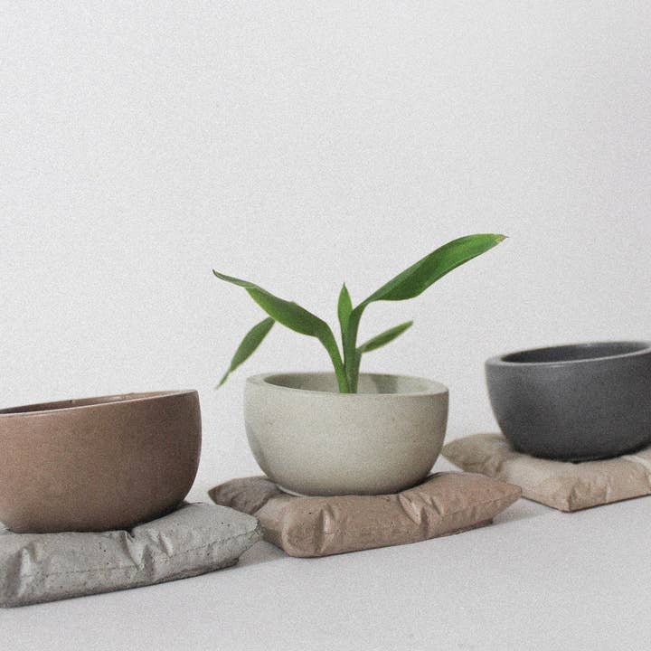 Mindful Cements - Wholesale Plant pot - Pillow Planter Set - Assorted Neutral Colors | Choose One Po1