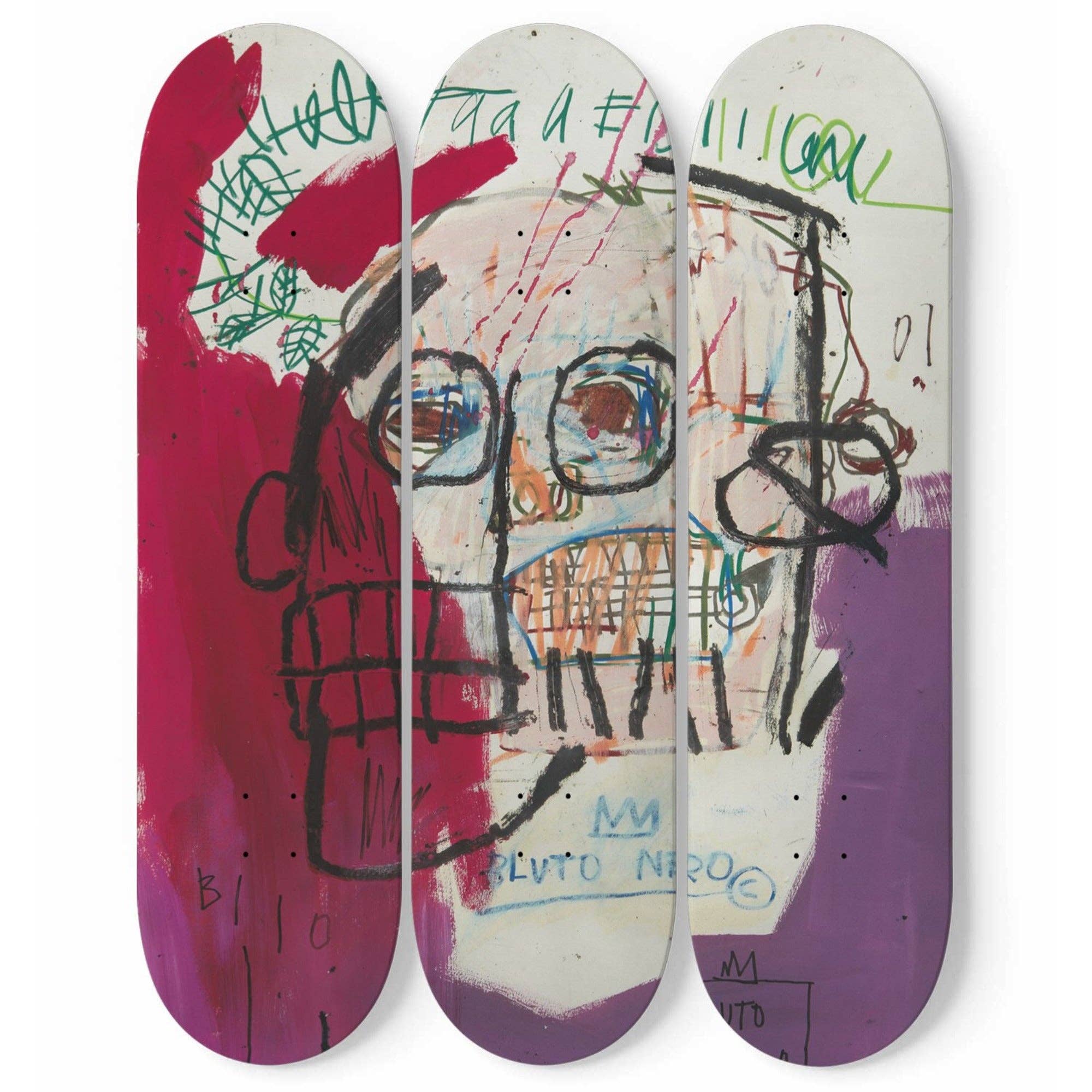 SkateboardArtsy - Wholesale Art Print - Jean-Michel Basquiat, 'Bluto Nero'  | Skateboard Deck Wall Art, Wall Hanged Room Decoration, Maple Wood, Accent Gift for Home, Aesthetic Wall Art0