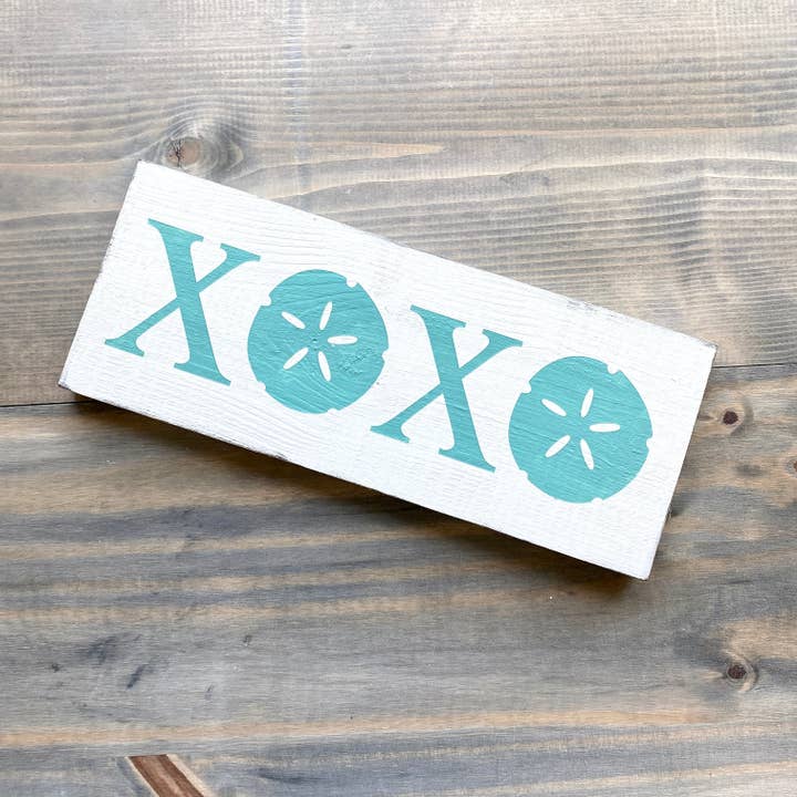 Anchored Soul Designs - Wholesale Sign - Sand Dollar XOXO Sign, Valentine's gift beach coastal decor4