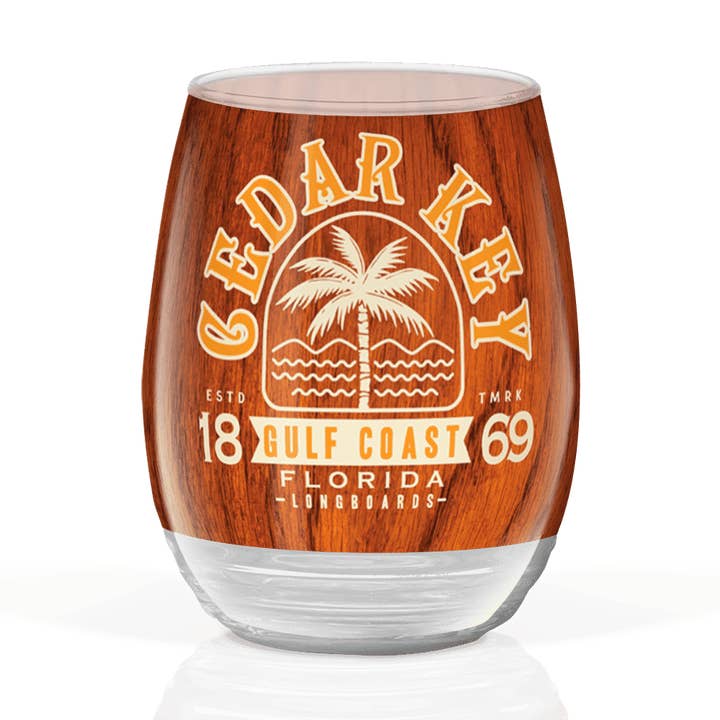 Bicchiere da vino in vetro smerigliato personalizzabile 17 once: Palm Central Ma per la vendita all'ingrosso da parte di Matrix