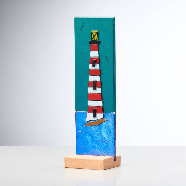 Targa decorativa a forma di faro per la vendita all'ingrosso da parte di Sienna Glass