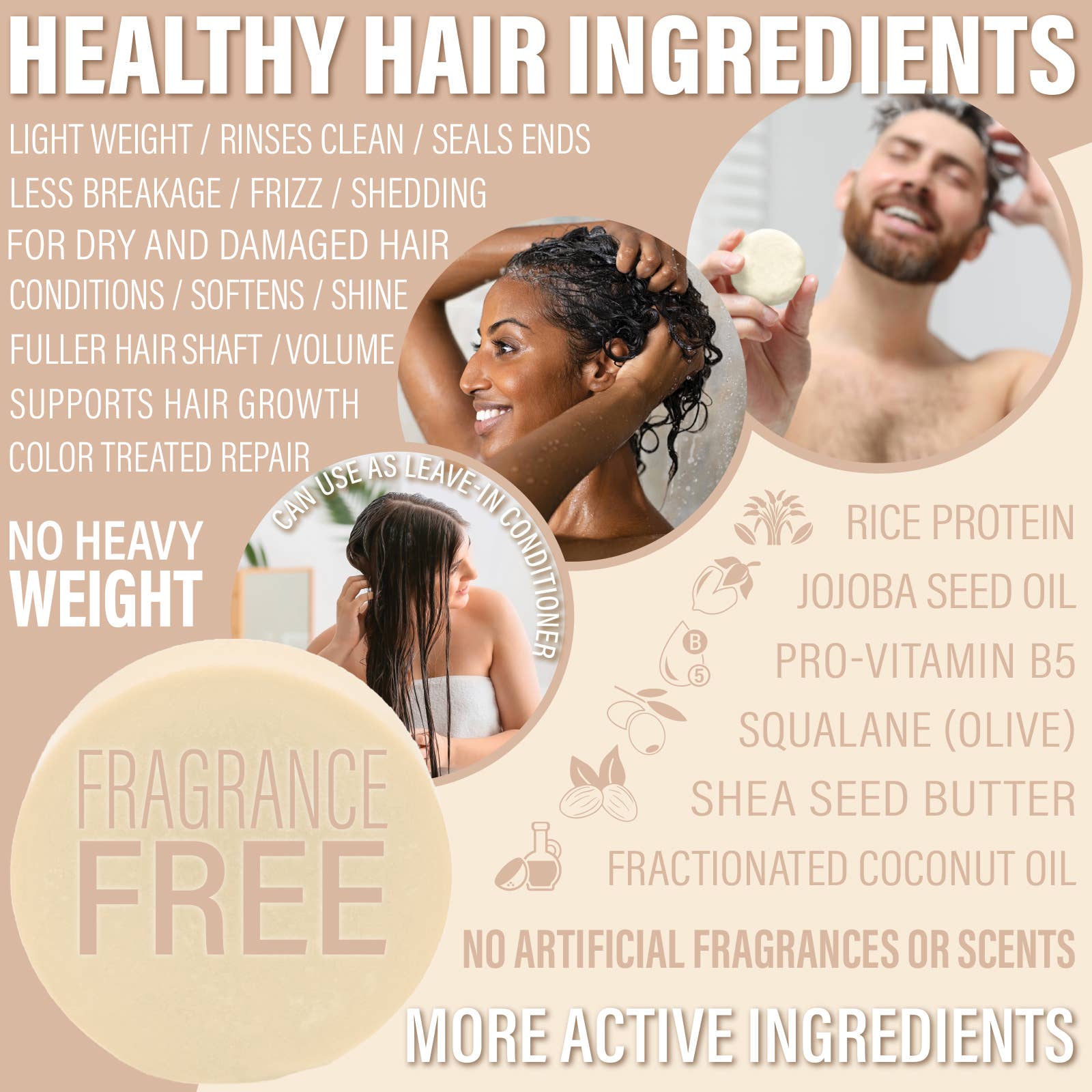 Luxiny Products - Luxurious Bath and Body - Wholesale Hair Conditioner - Conditioner Bar | Unscented | Strength | Rice Protein Water2