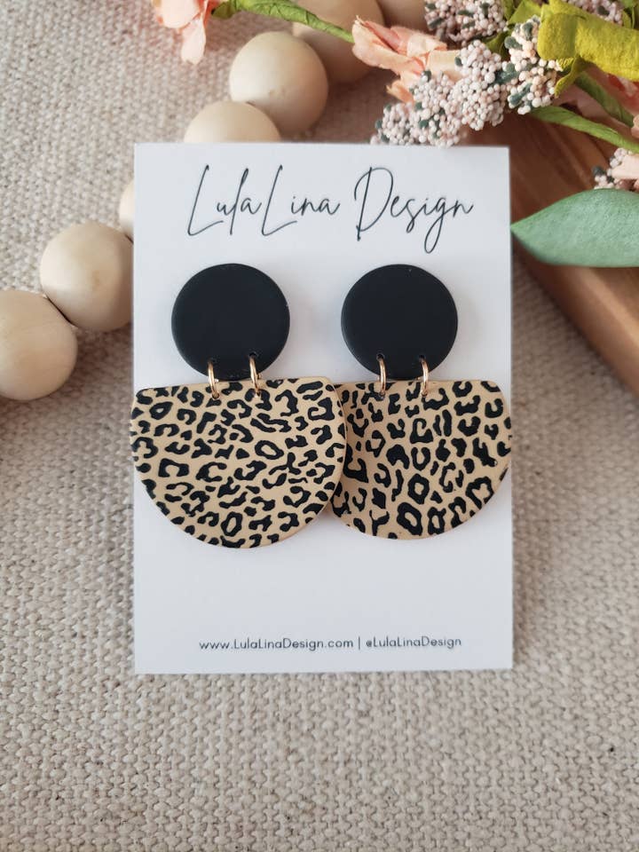 the Payton | Leopard Print Clay Stud Earrings for wholesale by LulaLina Design