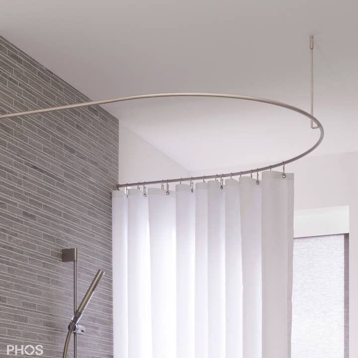 PHOS Design GmbH - Wholesale Towel Holder/Hanger - Semicircular shower curtain rod, curved and extended