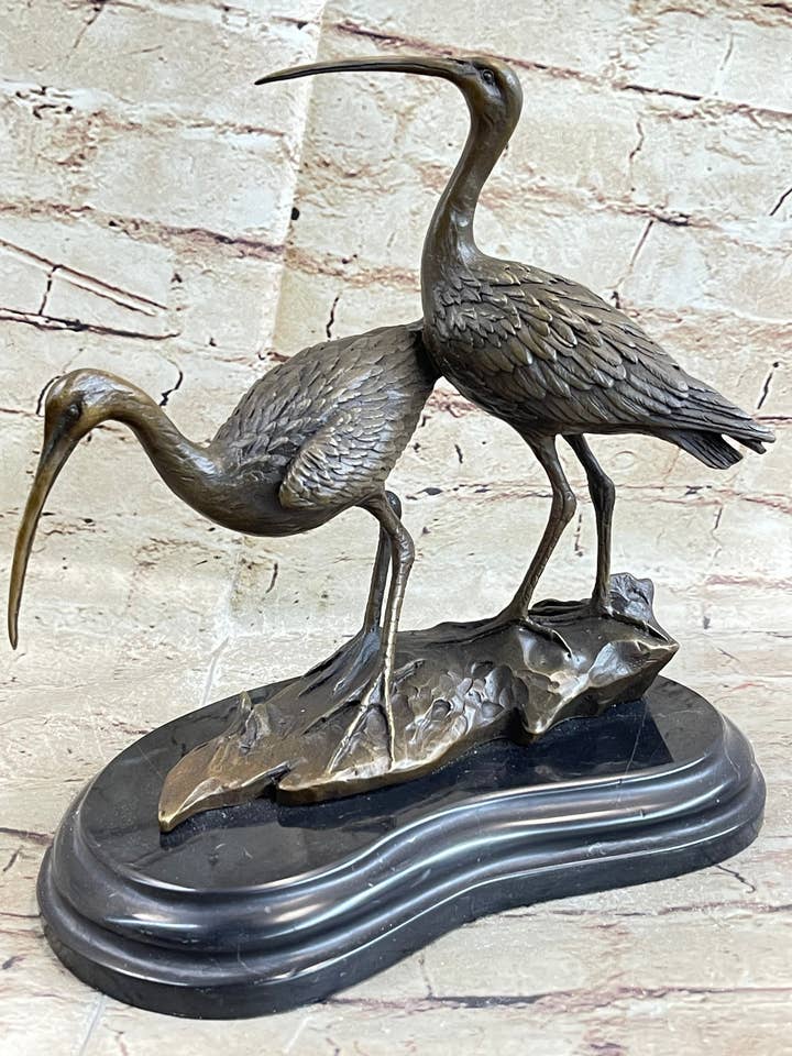 Original signeret to vilde krankraner Dam Have Bronze Statue skulptur for engroshandel hos Bronzhaus