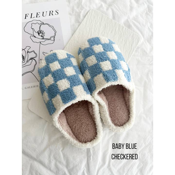 LoveLina - Wholesale Slippers - Women's - Checkered Pattern Cozy Slippers - OBI