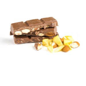 Kaffee und Schokolade GmbH - Vente Barre chocolatée - Chocolat au lait entier coing et amandes entières 90 g2