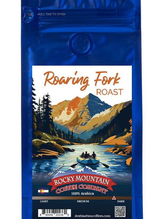 Rôti estival Roaring Fork pour la vente par Destination Coffees