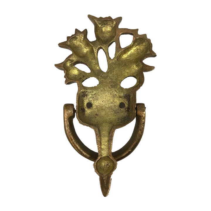 Madison Bay Co. - Historical Home Decor Reproductions - Wholesale Knob/Pull - 6-1/2" Antiqued Brass Flower Door Knocker- Vintage Style